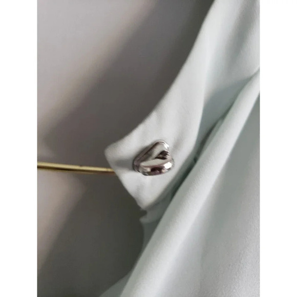 Rachel Roy Blouse Women's L Chiffon Green Pastel  Mint  Button Front Lightweight - Picture 3 of 11